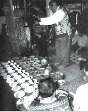 Pemancha Rentap Jemut Waving A Cockerel During Gawai Kenyalang Festival In 2001 At Lubok Antu