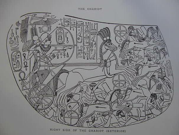 Exoduschariot with symbols of the sun god (crosses in circles)