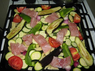 oven grilled potatoes with fish