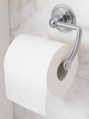 near empty toilet paper