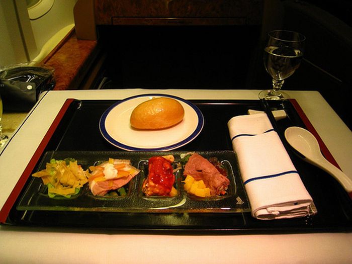 As refeições servidas na primeira classe