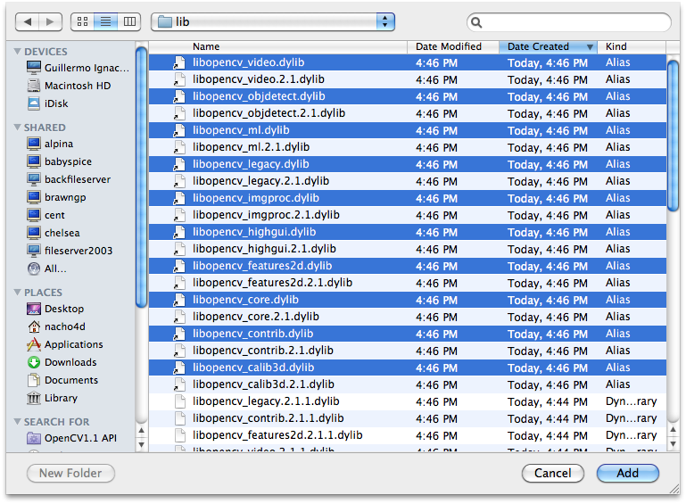 Include OpenCV 2.1.1 headers