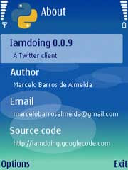 Iamdoing is a twitter client for S60 phones