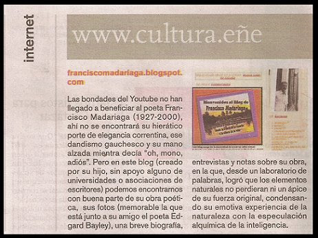 Francisco Madariaga Blog en la Revista Ñ del Diario Clarín (18/04/09)