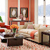 Cream And Coral Living Room