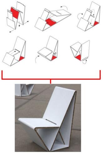 terrenos y quintas: Silla hecha en cartón reciclado