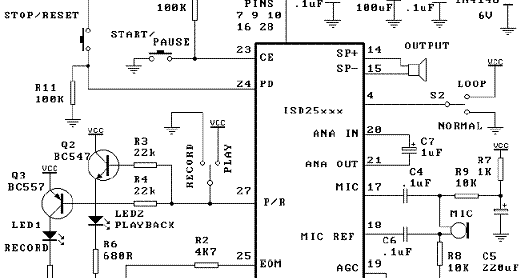 message recorder digital electronics project electronics encyclopediaIsd25120 Voice Recording Playback Circuit Diagram #8