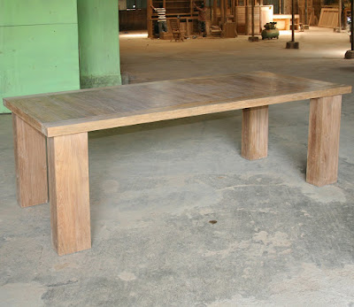 Reclaimed Wood Dining Table on Reclaimed Teak Dining Table