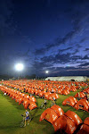 O acampamento a noite