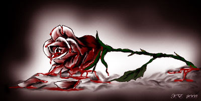 rose bleeding hand