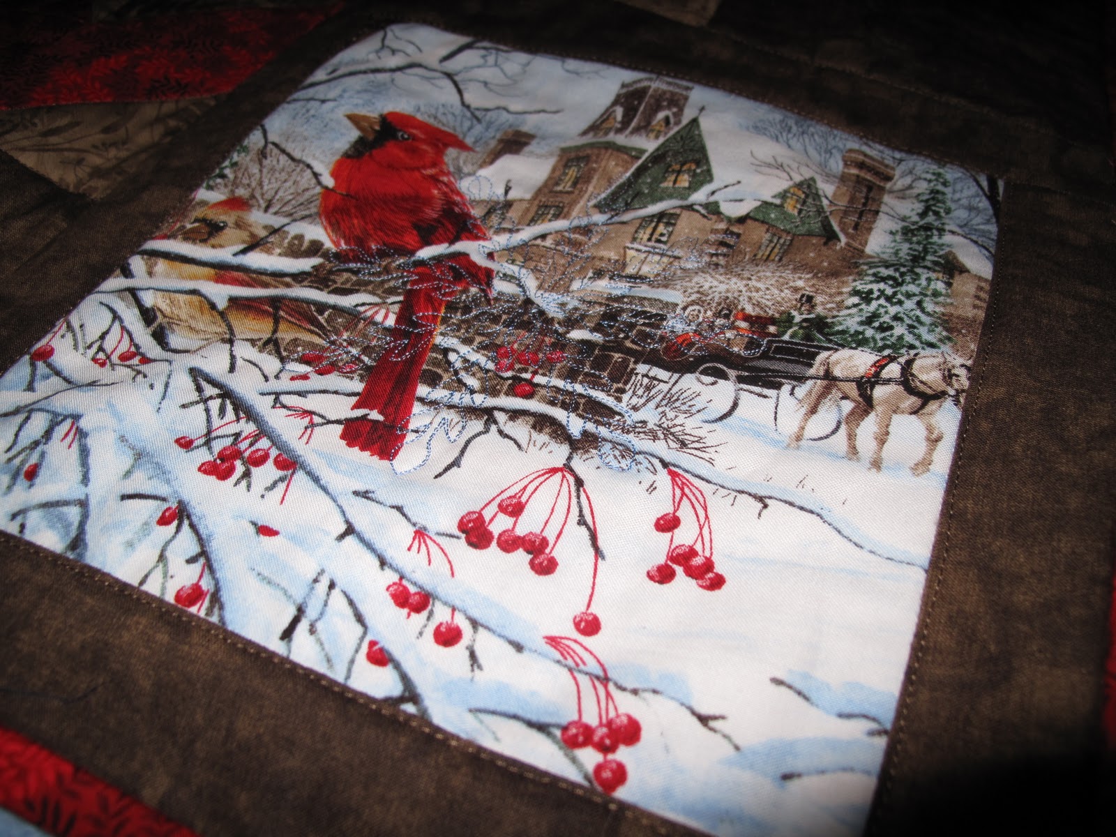 Quilter's Block Christmas Quilt from fabric panel