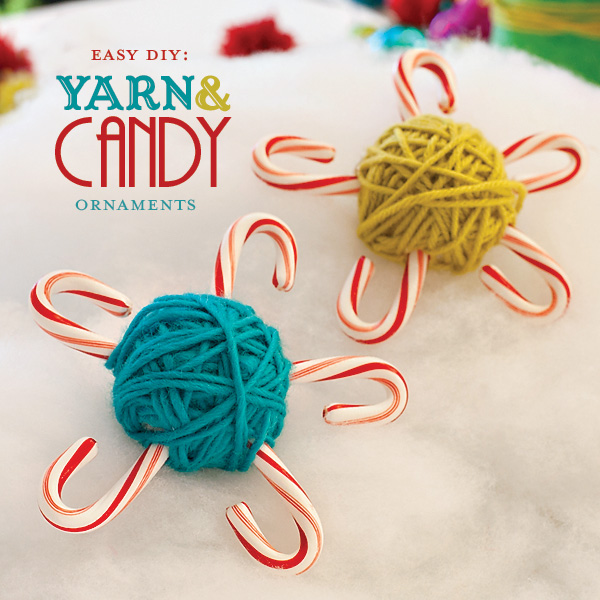Blush and Bashful: DIY: Yarn Candy Cane Ornaments