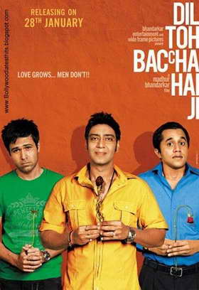 فيلم الكوميديا والرومانسيه الهندى Dil To Baccha Hai Ji 2011 مُترجم بجودة DvDRip على أكثر من سيرفر Dil+To+Baccha+Hai+Ji+%25282011%2529+DVDScr+350MB+MKV+Download