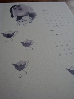 2011 calendar, sumi ink illustrations, mizu designs