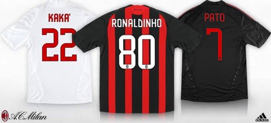 New Kits on The Blog: Ronaldinho AC Milan Shirt number is 80