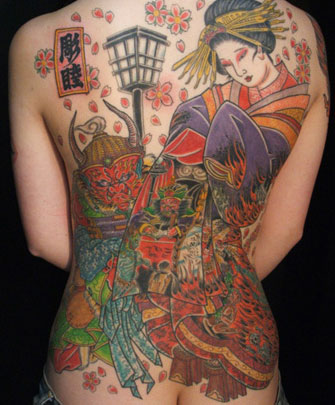 Japanese Geisha Tattoo On Back Body Beautiful Art Of Japanese Tattoo