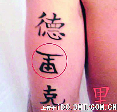 Chinese character body arttattoos have become fashionably trendy but one 