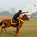 A TENT PEGGING AT THE REHEARSAL OF MILITARY TATTOO ON THE OCCASION OF ON GOING VIJAY DIWAS CELEBRATIONS AT RCTC GROUND