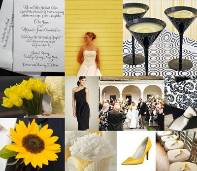Inspiration Please Black White and Yellow Wedding