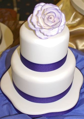 Picture of Purple Rose Wedding Cake by Cakes To Wed For