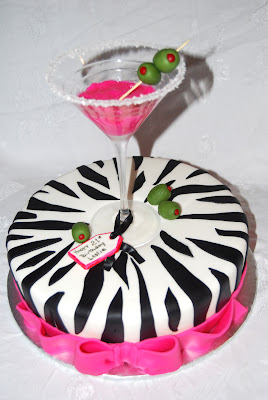 Zebra Birthday Cakes on Leelees Cake Abilities  Martini Glass 21st Birthday Cake