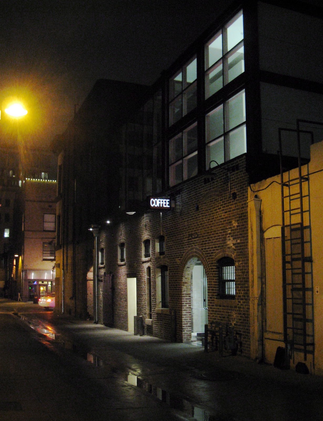 a dark alleyway