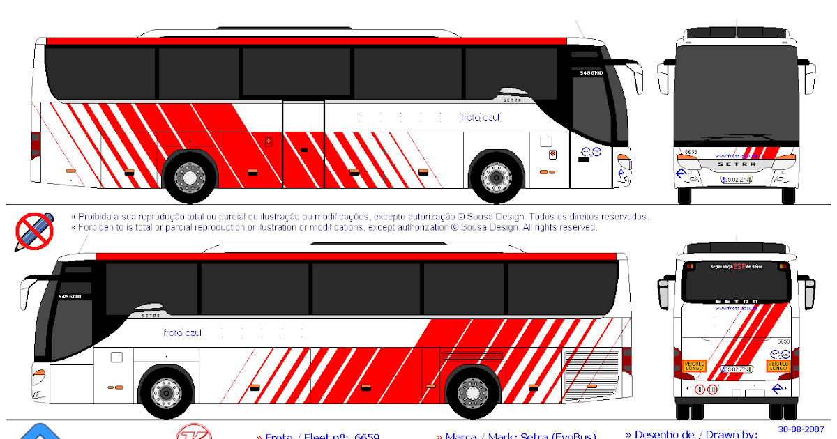 Portugal Buses Design Desenho Frota Azul N 186 6659