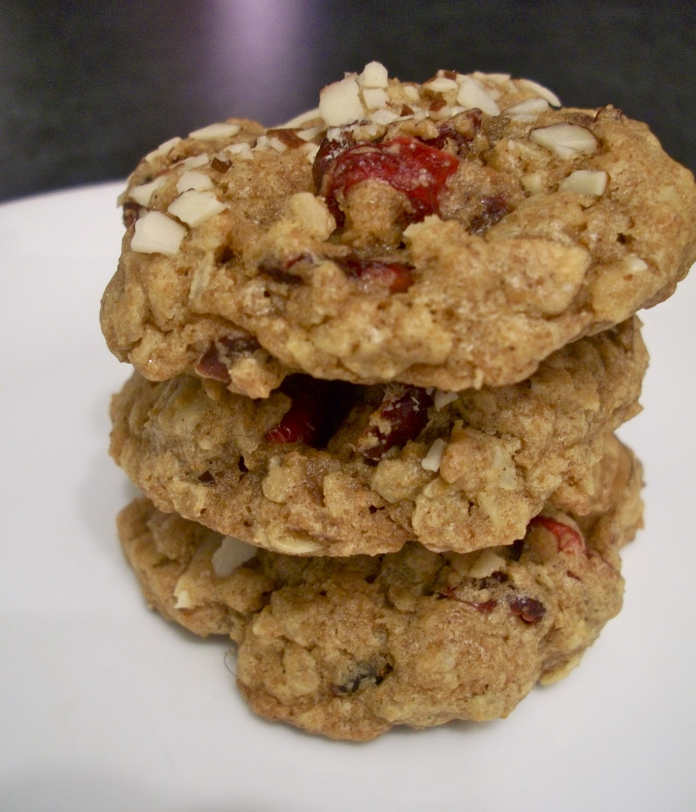 Brooke Bakes Cranberry Almond Oatmeal Cookies