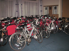 The bikes are very precisely parked