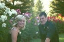 Engagement photo in Manito Park Rose Garden