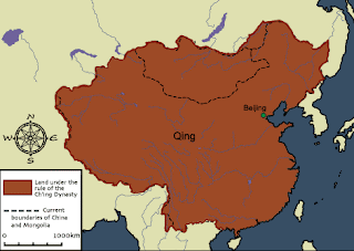 qing dynasty borders china during modern 1644 1911 rule land shows under