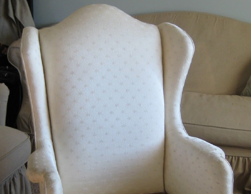 Custom Slipcovers by Shelley white linen chair before and after