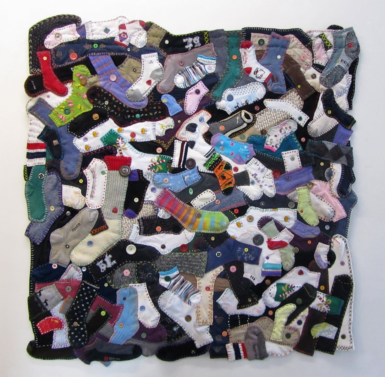 Art In Stitches "Looking for a Mate" sock art quilt and Rosewood