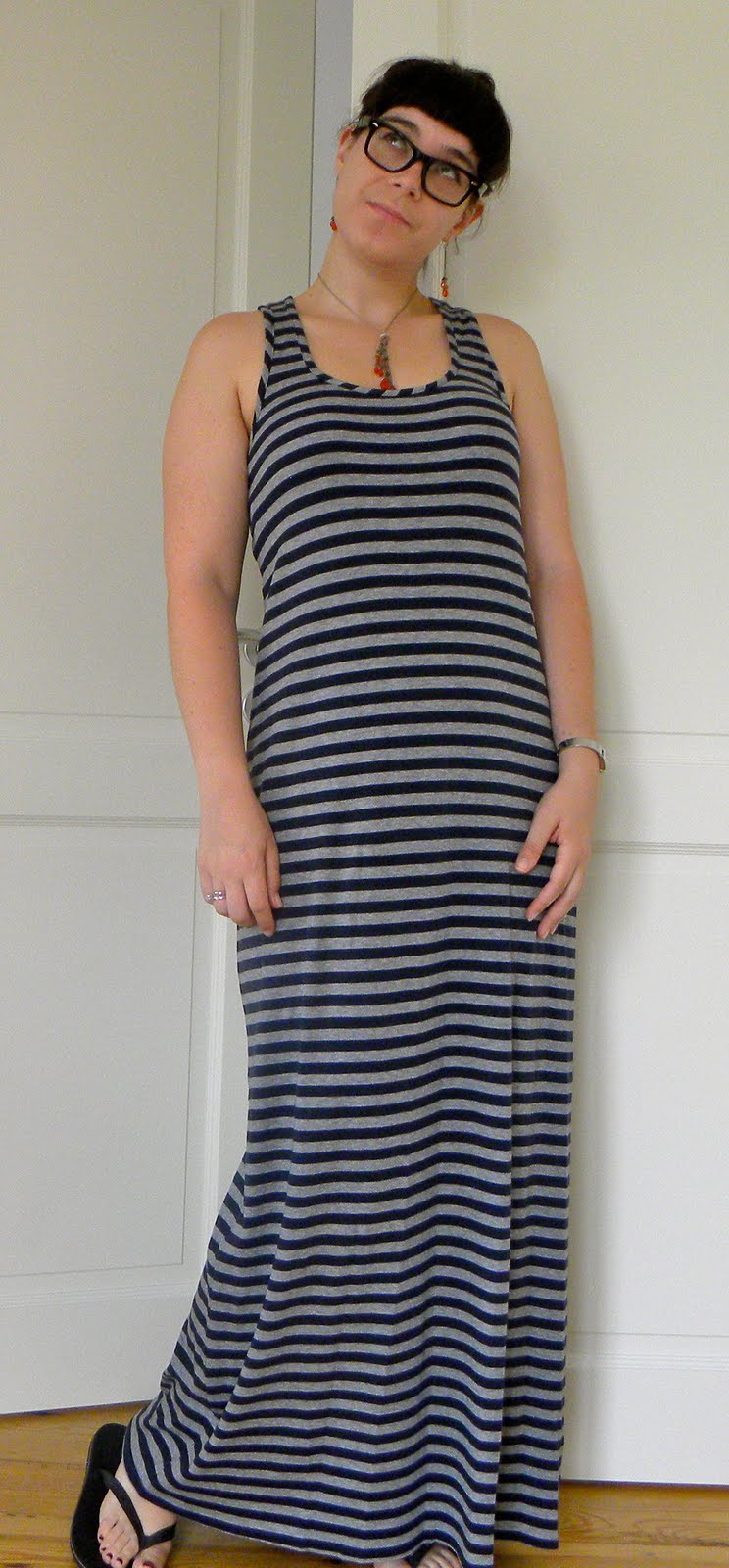 gap striped maxi dress