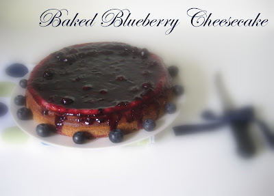 baked blueberry cheesecake- with blueberry sauce