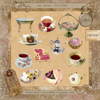 Kitchen, Spices, Food, Apples, Peppers, Fruit, Rosemary CAJ.SCR.FR.+SET+EMBELLISSEMENTS+TEA-TIME+CU4CU+-+PREVIEW