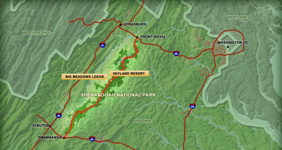 map of skyline drive