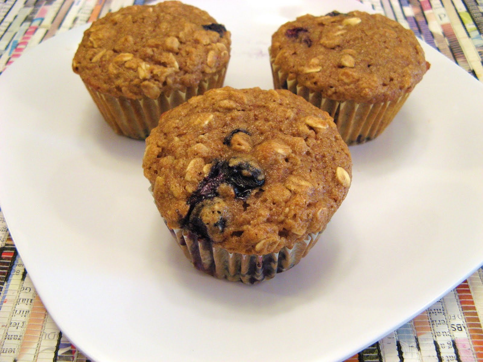 The WellFed Newlyweds Oatmeal Blueberry Applesauce Muffins