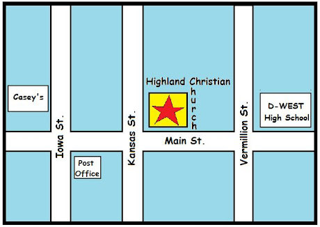 Map of Church's Location in Highland, KS