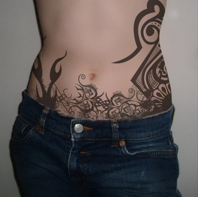 Lower Abdomen Side Body Tattoo Design