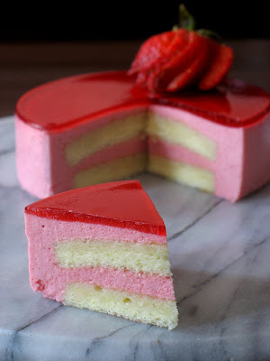 Strawberry Mirror Cake
