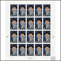 UNITED STATES:FRANK SINATRA PANE 0F 20 STAMPS 42CENTS