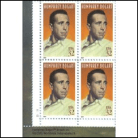 1997 HUMPHREY BOGART #3152 Plate Block of 4 x 32 cents US Postage Stamps
