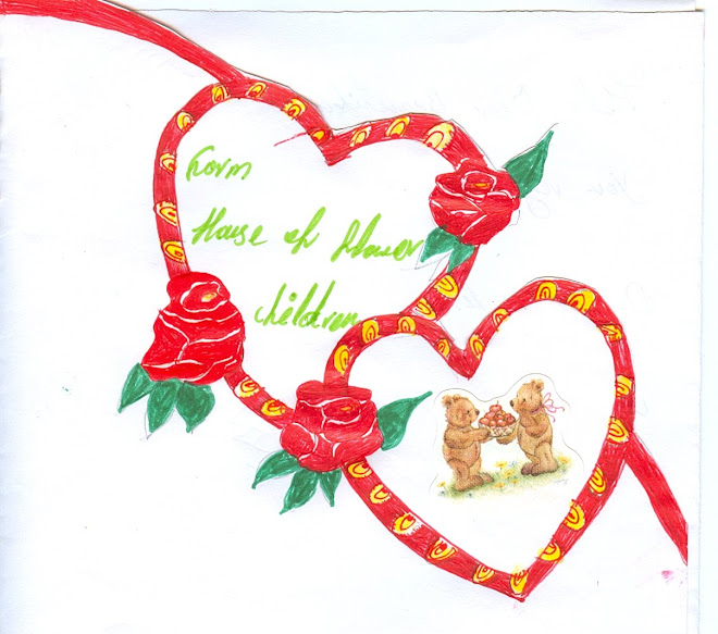 Hand made Thank You Cards from the Children at House of Flowers to donors and friends in America