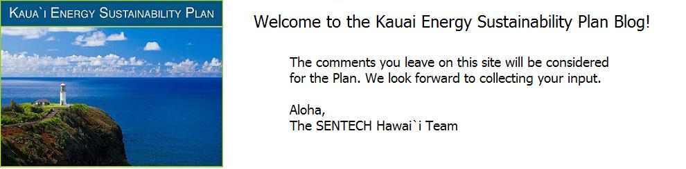 Welcome to the Kauai Energy Sustainability Plan blog!
