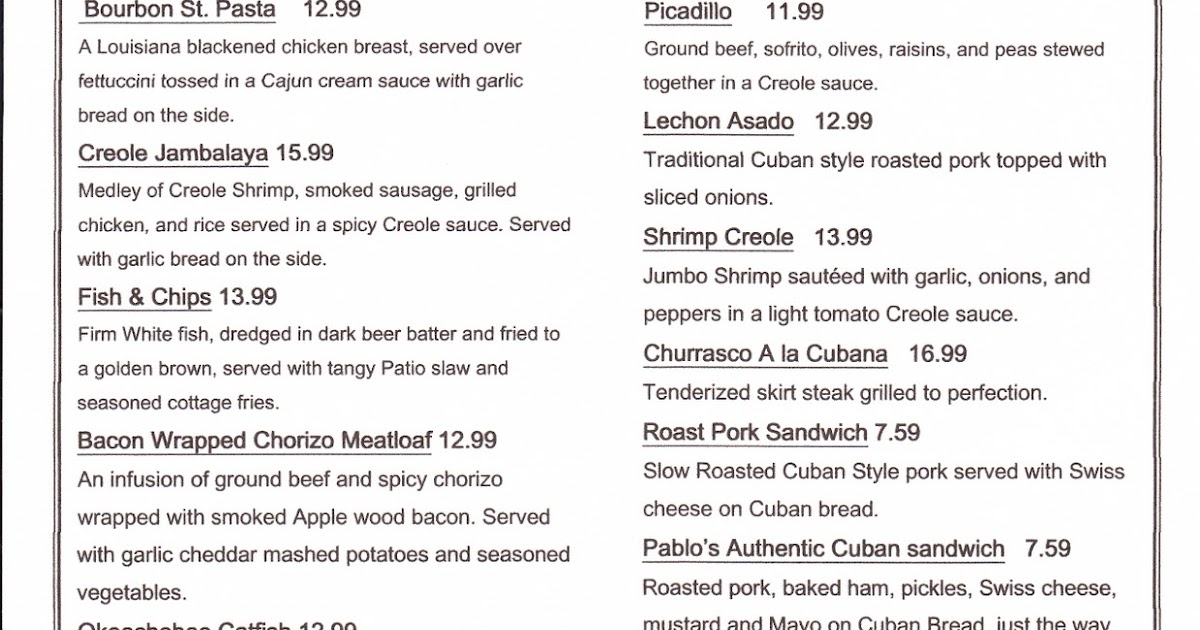 The Patio Grille Manhattan, KS Our Menu