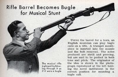 A rifle used as a musical instrument A rifle used as a musical instrument