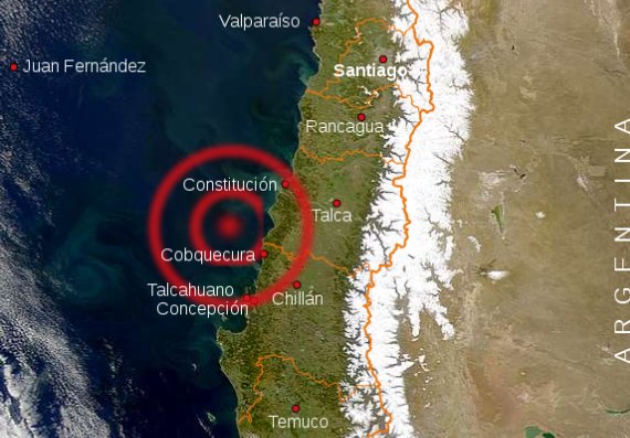 mapa terremoto chile 2010