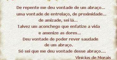 Abraço... Abraço... Abraço...