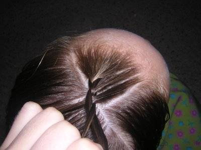 little girls hairstyles. More of the same. Part out another section 